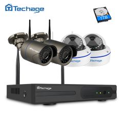 Techage 4CH 1080P Wireless NVR Wifi CCTV System 1MP 2MP Dome Indoor Outdoor IP Camera P2P Video Secu