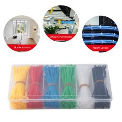 Zip Ties Self-lockin 900 Pieces Zip Ties Self-locking Nylon Cable Ties Black White Red Yellow Blue