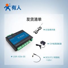 4G Network IO Controller 4 in 4 Out 4 Analog Remote / Local Control RS485 Communication IoT USR-IO34