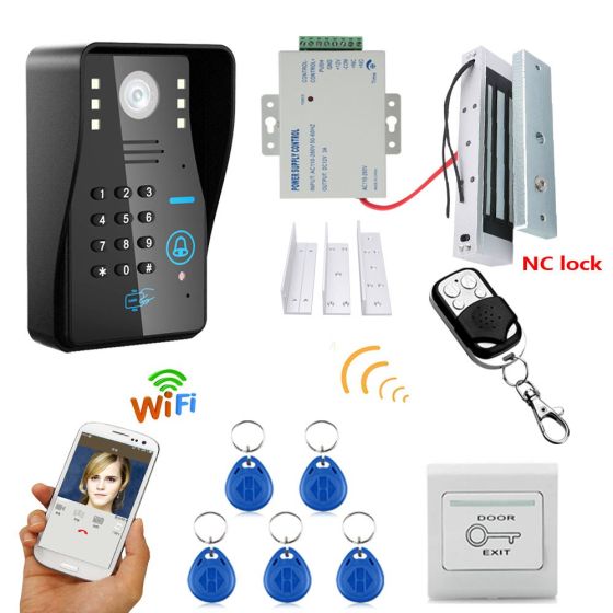 Mountainone Waterproof 720p Wireless Wifi Rfid Password Video Door Phone Doorbell Intercom System 1 Electric Magnetic Door