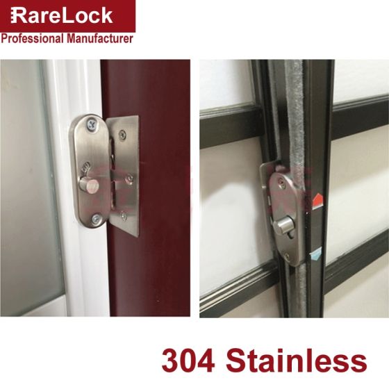 Rarelock Ms447 Stainless Latch Sliding Door Lock Dead Bolt For Women Dress Fitting Room Bedroom Bath