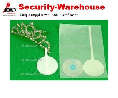 RF Blank Label 40mm Round EAS Tag Sticker Tail 8.2MHz for Jewelry