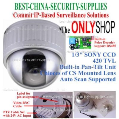 1/3 inches Sony CCD Dome CCTV Security Camera-PTZ 420 Pelco