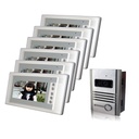 Luxury 7 inches cable video intercom doorbellnight vision waterproof functiona pair six