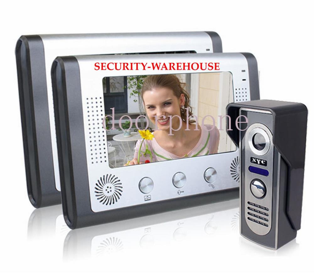 Seller 7 inches visual intercom doorbell household visual doorbell a pair night vision waterproof 
