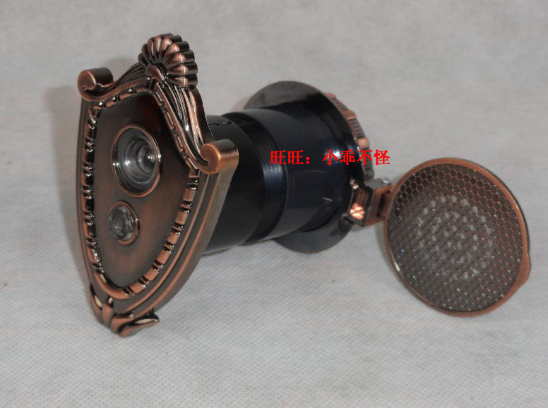 PK Maxim Wang security door doorbell European high-definition big cat eye style red copper Gold Cup