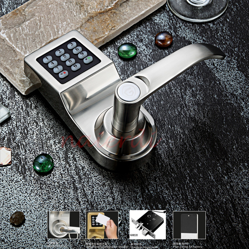 NED High security Electronic Induction Smart Digit Code Keypad Entry Door Lock With ID Reader Right 