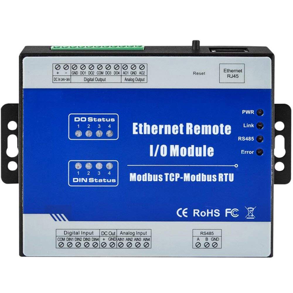Ethernet Remote IO Module Modbus TCP Data Acquisition Module 2 Relay Output 2 Analog Input M100T (Wet Contact DI) 