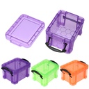 Home Furnishing Mini Lock Box Candy Color Storage Box Table Earrings Jewelry Organizer Plastic Stora
