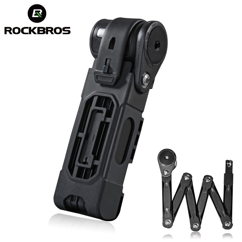 ROCKBROS Cycling Bicycle Folding Lock Anti Theft Chain Cable Lock Bike Padlock Security Drill Resist