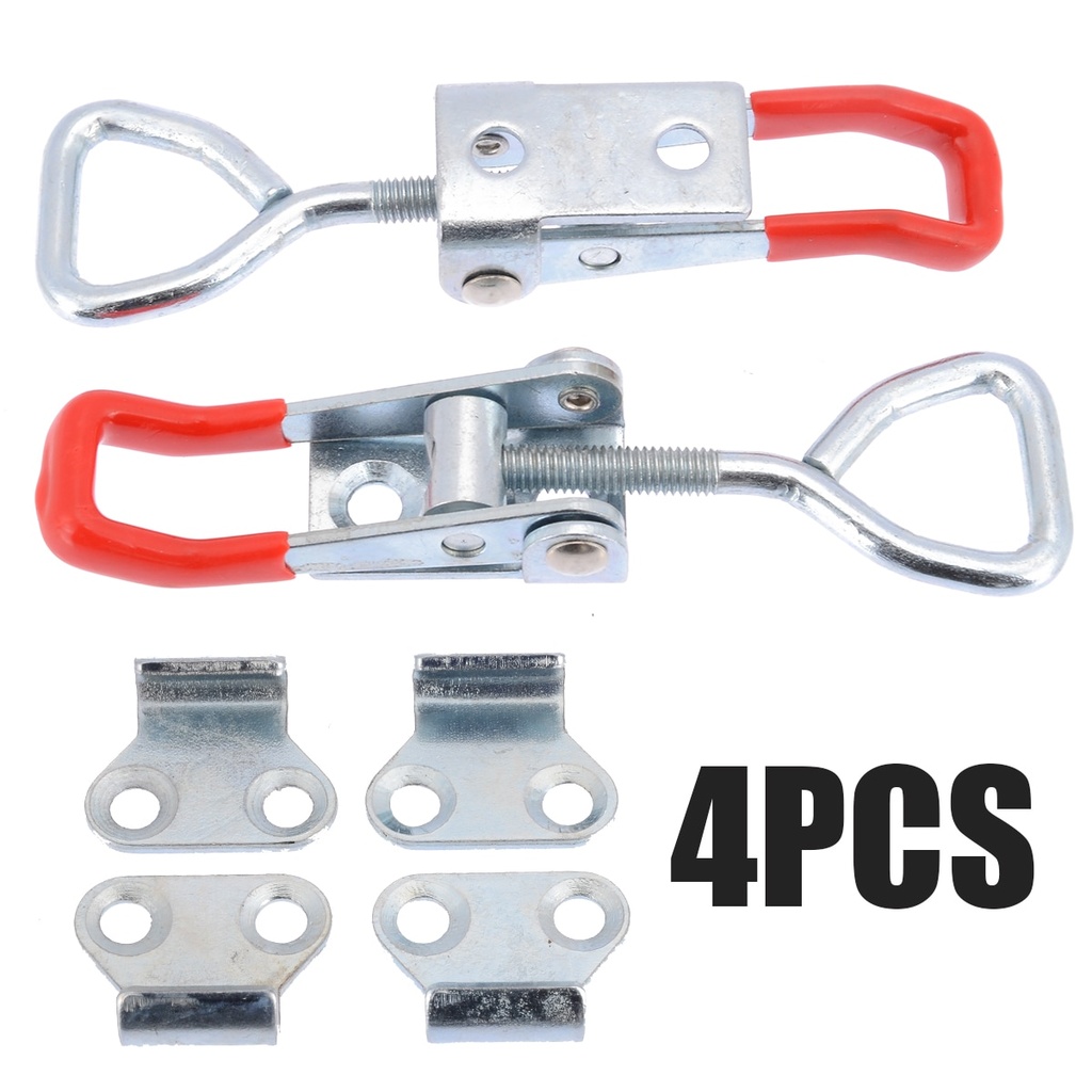 4PCS Adjustable Toggle Latch Catches Lock Spring Loaded Toggle Case Box Cabinet Box Lever Handle Cla