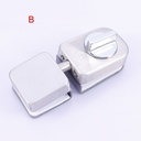 New Glass Door Latch Lock Stainless Steel Durable Brushed Finish No Hole Hardware WWO66