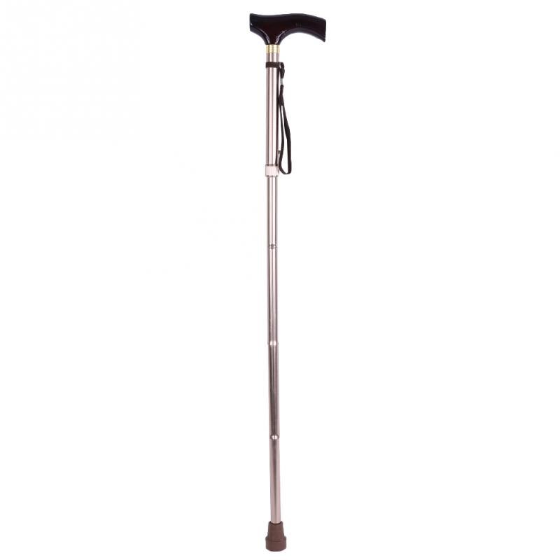 Wooden Handle Foldable Elderly Safety Walking Stick Guide Blind Cane Crutch Bronze