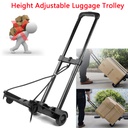 35KG Foldable Hand Luguagge Trolley Cart Adjustable Metal Alloy Handcart Heavy Duty Luggage Trolley 