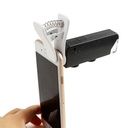 Hot!High Quality 60X-100X Optical Zoom Mobile Phone LED Microscope Lens with Universal Clamp