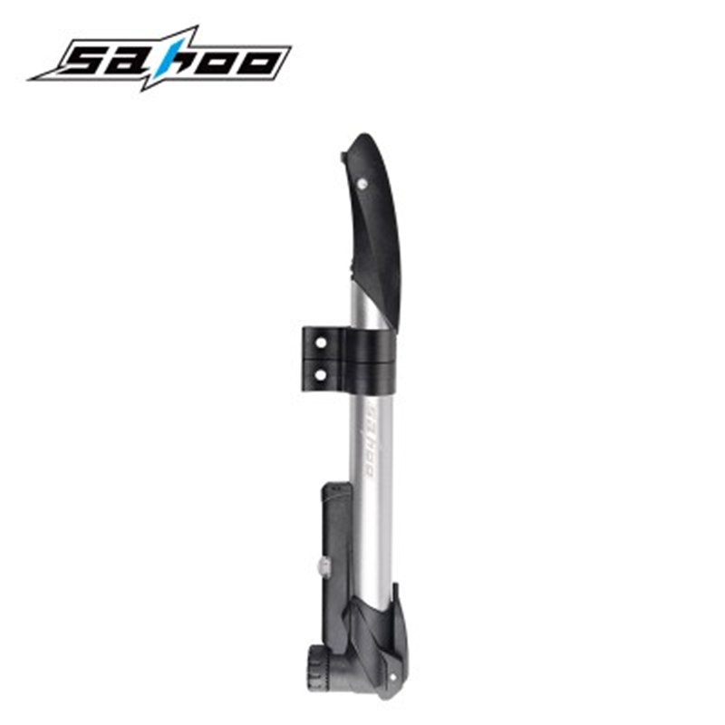 SAHOO Portable mini alloy folding ladder handle mountain bike inflator road bicycle fixed gear 