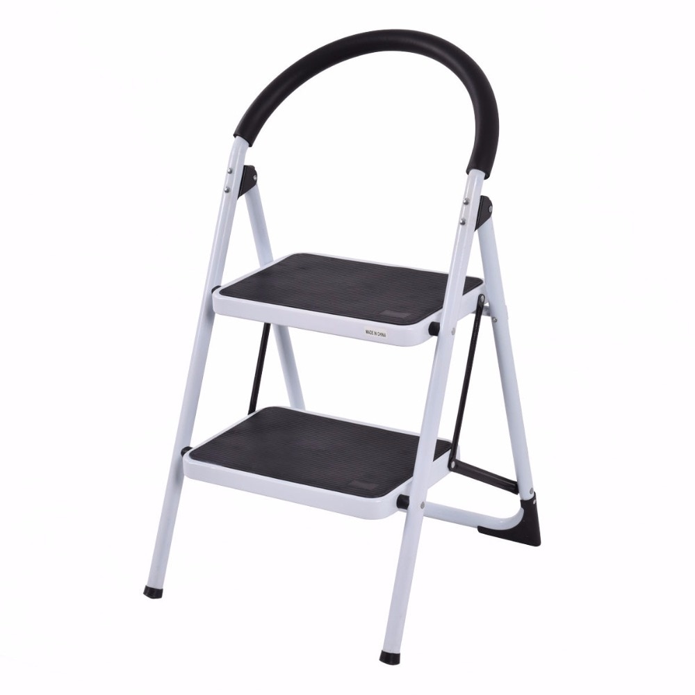 Giantex 2 Step Ladder Folding Stool Portable Heavy Duty 330Lbs Capacity Chairs Industrial Lightweigh