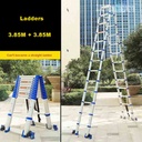 JJS511 High Quality Thickening Aluminium Alloy Herringbone Ladder Portable Household Telescopic 