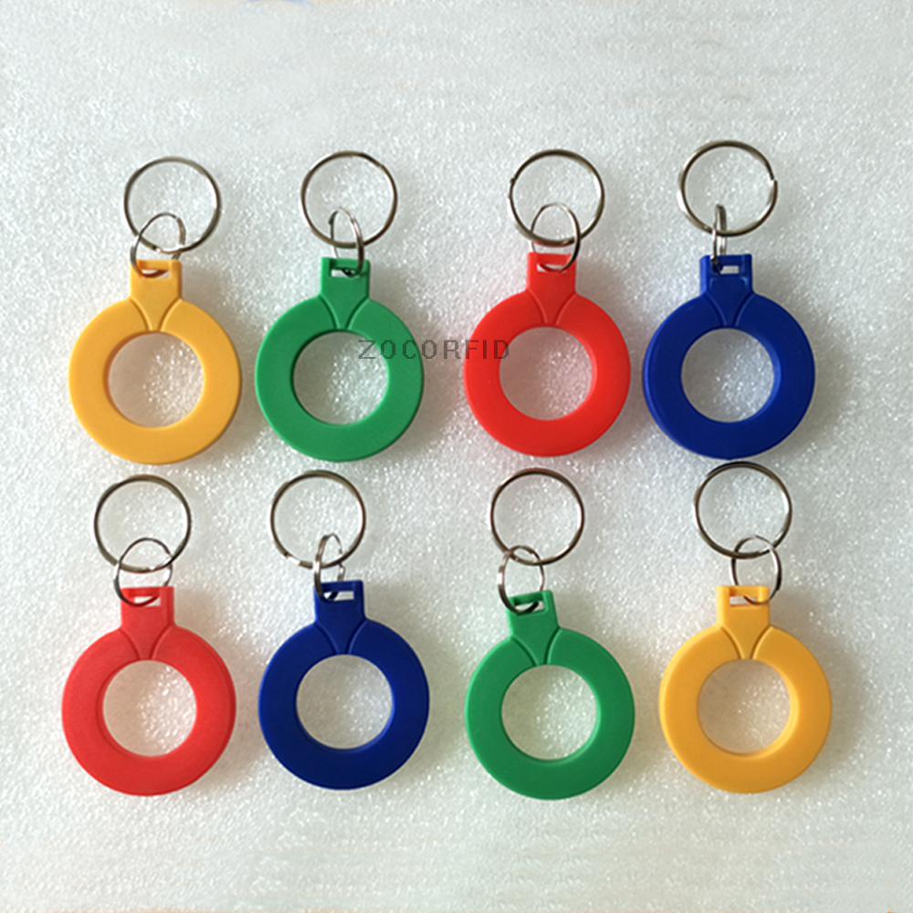 100pcs 0# RFID IC keyfobs I3.56 MHz keychains NFC key tags ISO14443A MF Classic 1k token tag 