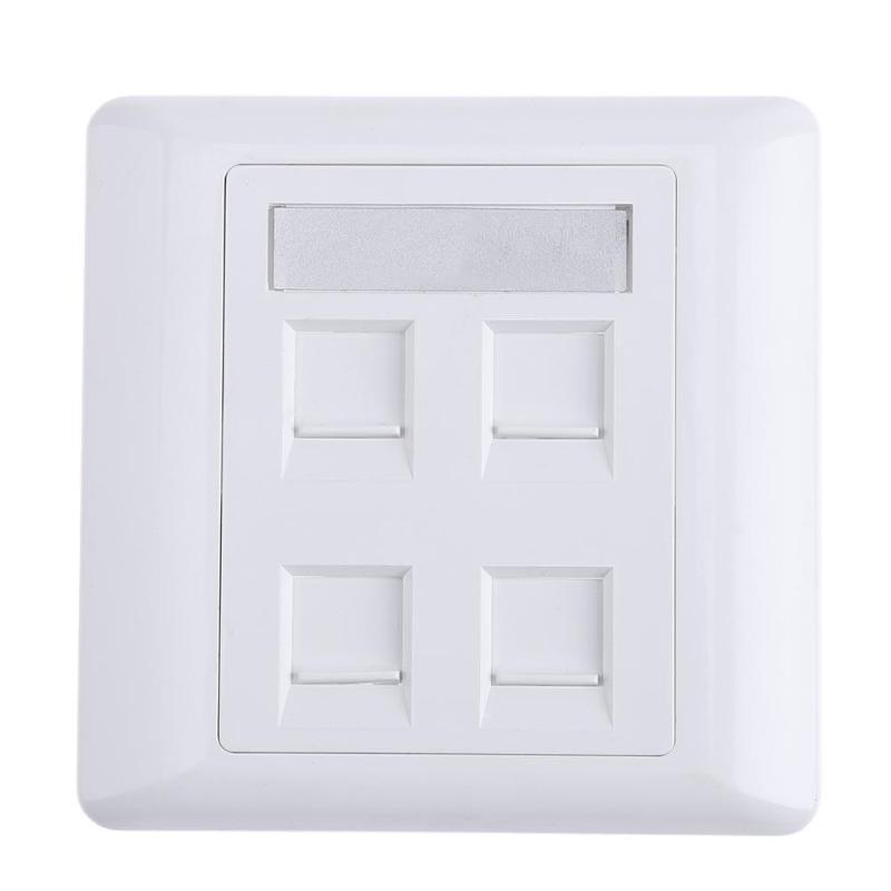 86 Type 4 Ports Empty Box 4 Jacks Computer Telephone Network Socket Panel