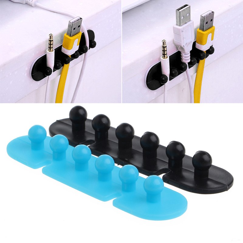 2Pcs Wire Cord Clip Cable Line Holder Tie Fixer Organizer Drop Adhesive Clamp