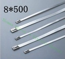 High Quality 100pcs 8mmx500mm Self-Locking Stainless Steel Zip Cable Tie Lock Tie Wrap
