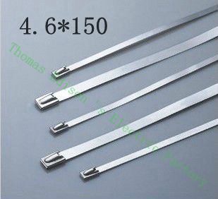 High Quality 100pcs 4.6mmx150mm Self-Locking Stainless Steel Zip Cable Tie Lock Tie Wrap