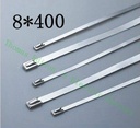 High Quality 100pcs 8mmx400mm Self-Locking Stainless Steel Zip Cable Tie Lock Tie Wrap