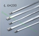 High Quality 100pcs 4.6mmx200mm Self-Locking Stainless Steel Zip Cable Tie Lock Tie Wrap