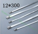 High Quality 100pcs 12mmx300mm Self-Locking Stainless Steel Zip Cable Tie Lock Tie Wrap