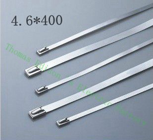 High Quality 100pcs 4.6mmx400mm Self-Locking Stainless Steel Zip Cable Tie Lock Tie Wrap