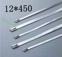 High Quality 100pcs 12mmx450mm Self-Locking Stainless Steel Zip Cable Tie Lock Tie Wrap