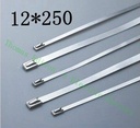 High Quality 100pcs 12mmx250mm Self-Locking Stainless Steel Zip Cable Tie Lock Tie Wrap