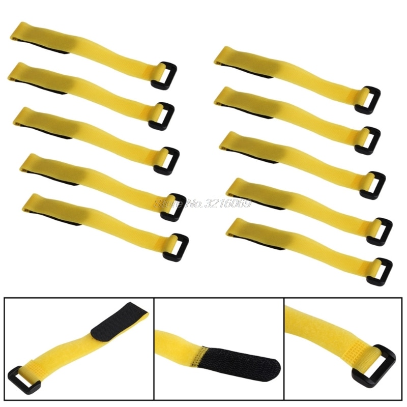 10Pcs 20*2cm Strong RC Battery Tie Down Strap Reusable Antiskid Cable Straps 