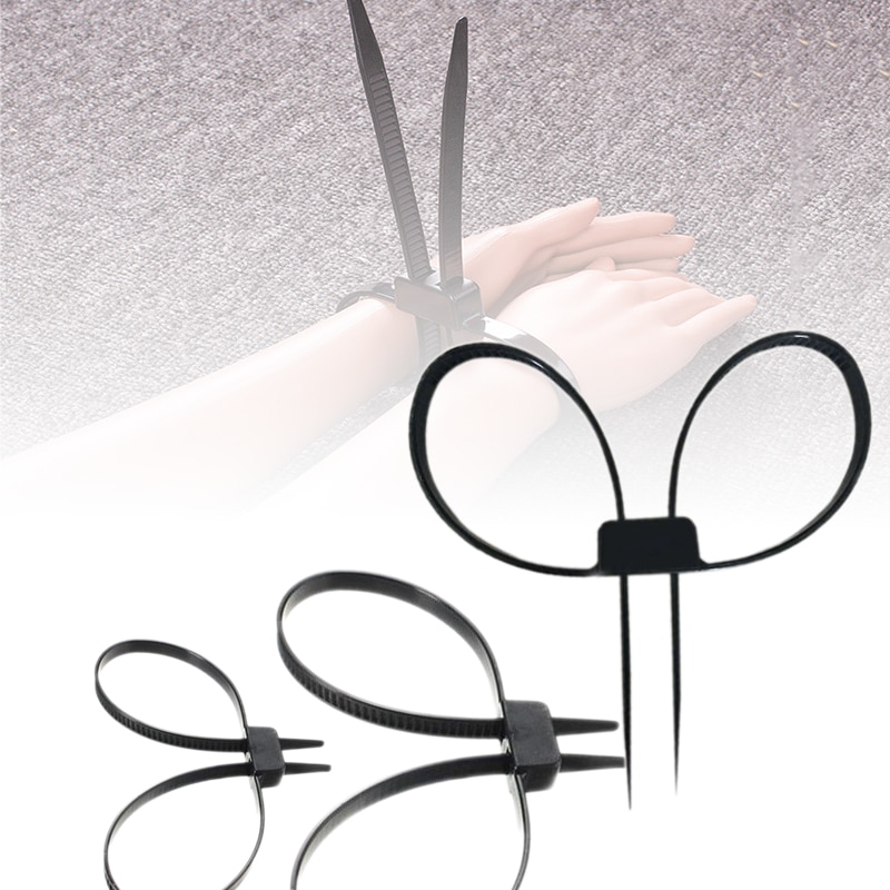 10pcs/Lot 12mmx700mm Plastic Double Flex Cuff Disposable Restraint Zip Tie Self Locking Nylon Cable 