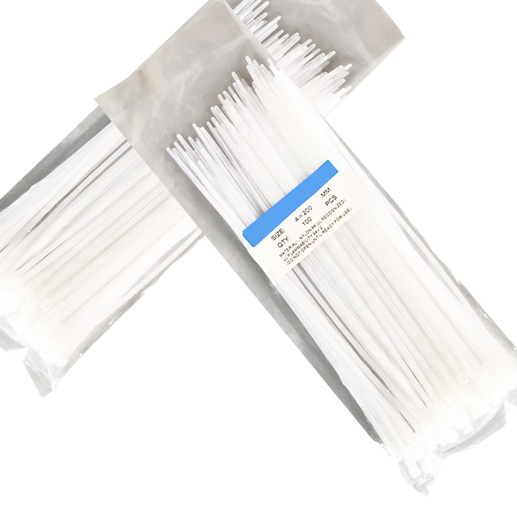New 100pcs/bag Self-Locking Nylon Wire Plastic Network Cable Zip Tie Line Bundles Wrap Strap