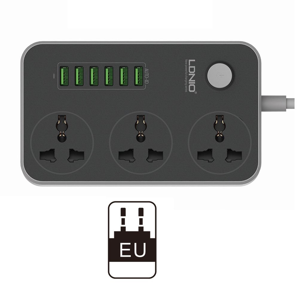 3 Socket+6 USB Ports USB Power Strip Smart Home Socket Surge Protector Fast Charging Home Extension 