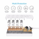 ORICO FPC USB Power Strip USB Socket Surge Protector 8 AC Outlets 2 USB Charging Ports 5V2.4A USB