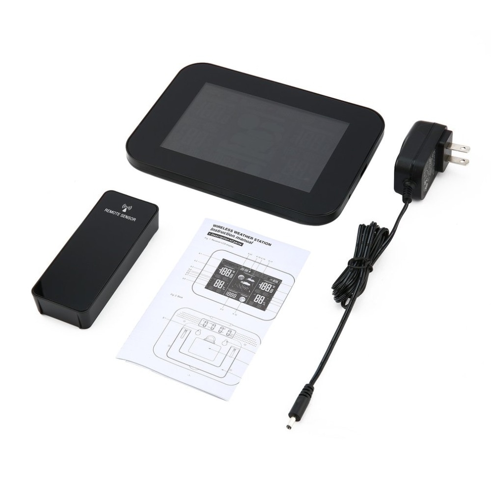 Wireless Weather Station with Indoor Outdoor Wireless Sensor Color Display Alarm Clock With Temperat
