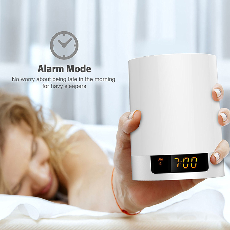 Digital Sensor LED Bedside Lamp + Dimmable Warm Light amp Color Changing LED Alarm Clock with Wirele