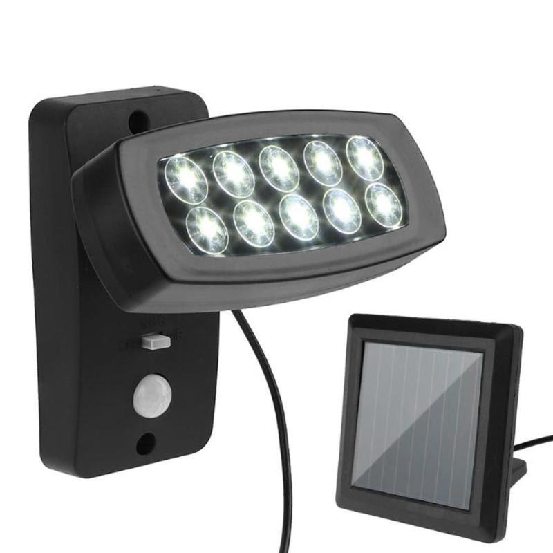 10LED Solar Wall Light PIR Motion Sensor Lamps Waterproof Infrared Sensor Outdoor Garden Decoration 