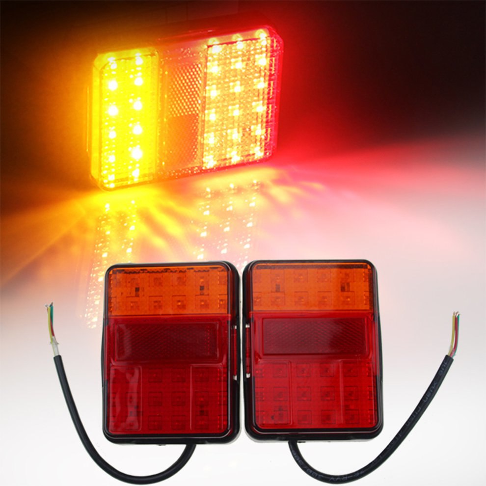 1 Pair LED Taillight Double Colors Tail Safety Warning Vehicle Flashing Light Emergency Lamp Traffic