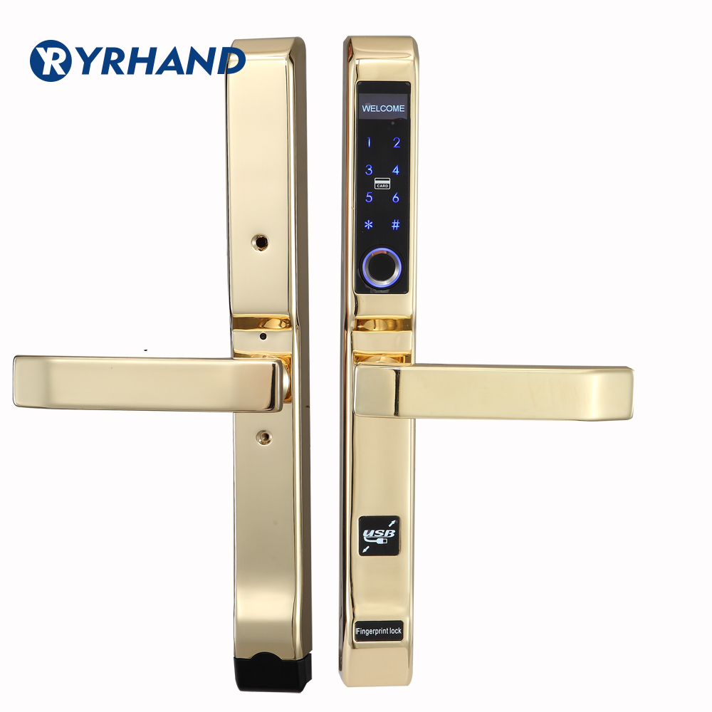 Broken Bridge Aluminium Intelligent Fingerprint Lock for Fly Screen Door Aluminum Alloy Framed Glass