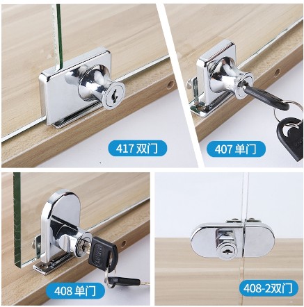 Glass cabinet door lock Showcase door lock Glass window lock Cabinet lock Glass single door lock Glass opening-free