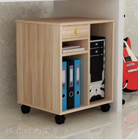 Simple printer rack movable computer main rack placement storage rack with pulley main case desktop main cabinet