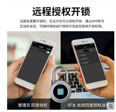 Fingerprint padlock smart BT electronic lock gym small lock head home password lock student dormitory cabinet door lock