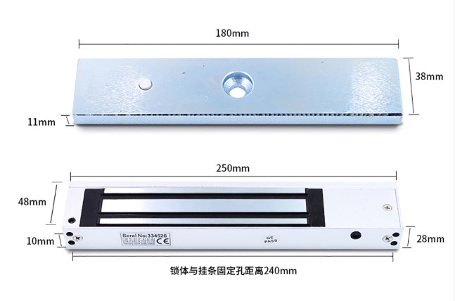 280kg 600lbs DC 12V/ 24V Wireless Smart Electromagnetic Lock Em Lock Door Lock for Glass Door Wooden Door