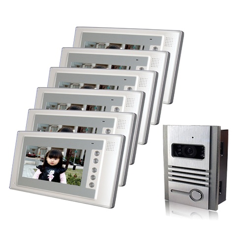 [1761196199] Luxury 7 inches cable video intercom doorbellnight vision waterproof functiona pair six