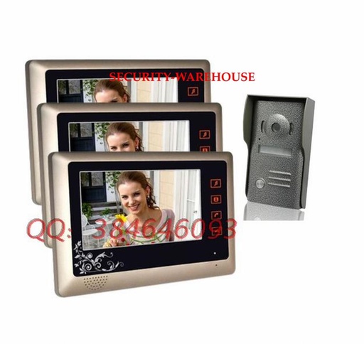 [1763999355] New 7 inches household color visual touch visible interphone night vision waterproof a pair three
