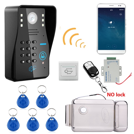 [32829337212] Wireless WIFI Rfid Door Access Control System Kit Set +1 Electronic Door Lock +1 Remote Control + 5 